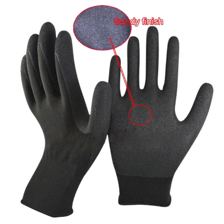 Sandy Nitrile Oil Resistant Glove 1350S-BLK – AfifHamdoun